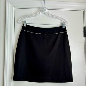 Cache Skirt Women’s Size 6 Black Mini with Diamond Waistband NWT Vintage 2000s